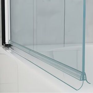 NWT Set of 2 Frameless Shower Door Bottom Seal Sweeps - Clear